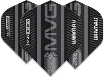 Winmau Prism Alpha Black MVG Grey - Dart Flights