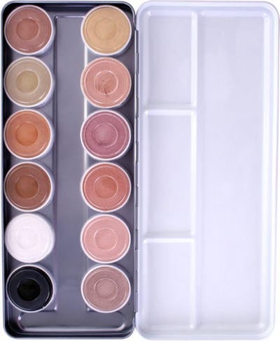 Schmink palet aqua skin tone met 12 kleuren - Superstar - Beigeen