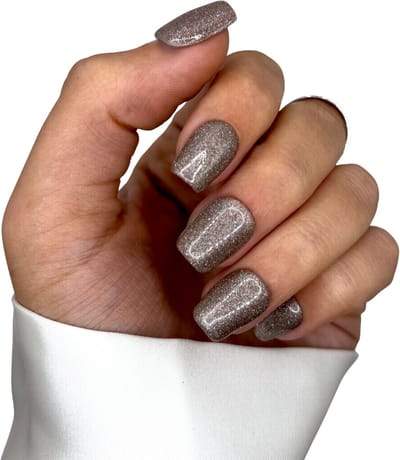 Press on Nails - Plaknagels - Rose Gold Glitter - XS Coffin Nepnagels - Nagelset B-119