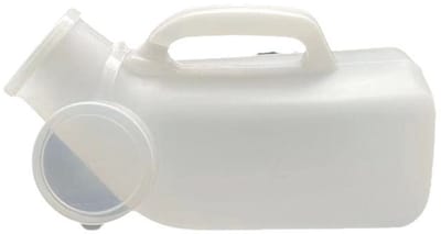 1 stuk - Urineflessen voor Mannen - 1200 ml - Draagbare Urinoir met Schroefdeksel - Bedfles voor Volwassenen Ideaal voor Reizen, Auto, Noodgevallen en Camping - Wit