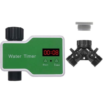 Arroseur Automatique de Fleurs Électrovanne Minuterie Arrosage de Jardin Pulvérisation Extérieur Tête Métallique green