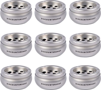 Asbakken Set van 9 Zilveren Aluminium Terrasasbakken - Buiten Stormasbakken voor Tuin en Terras - 5.5cm x 10cm