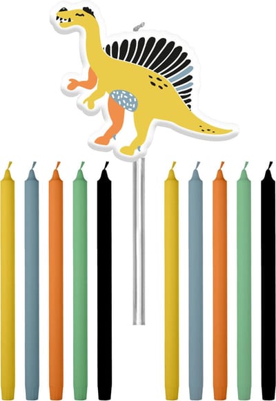 Folat - Verjaardagskaarsjes Dino Roars 10 cm - 11 stuks