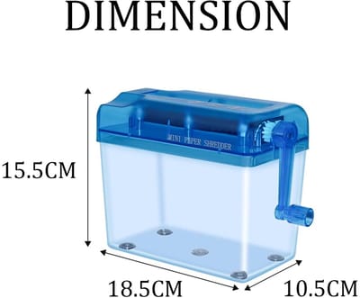 QTTVBTNA -Mini Papierversnipperaar met Handzwengel – Compacte Documentenvernietiger voor Bureau, Bonnen, Post en School – Papiervernietiger voor Thuis en Kantoor 18,5x10,5x15,5 cm