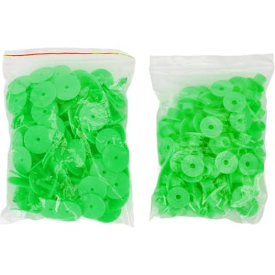 100 PCS Étiquettes d'oreille rondes pour animaux Faciles à distinguer et à utiliser Numéro Étiquettes d'oreille pour bétailOrange vert