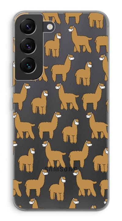 Case Company® - Hoesje geschikt voor Samsung Galaxy S22 hoesje - Alpacas - Soft Cover Telefoonhoesje - Bescherming aan alle Kanten en Schermrand