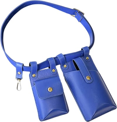 2-delige Leren Dames Heuptas – Heuptasje Dames & Crossbody Tas Dames – Mini Riemtas - Fanny Pack – Telefoon Tasje voor Vrouwen - BLAUW