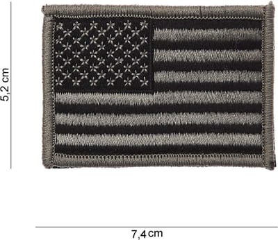 Embleem stof vlag USA zilver met klittenband
