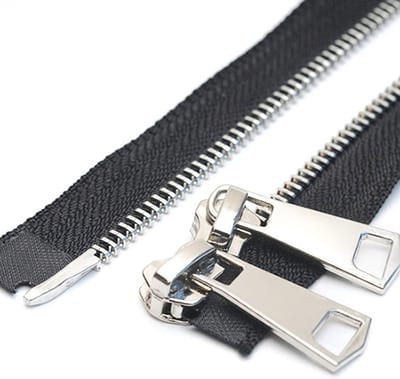Metalen Ritssluiting - Tweedelige Sluiting - Jassen Repareren - 2-Weg Deelbaar - 90 cm - Zilverkleurig