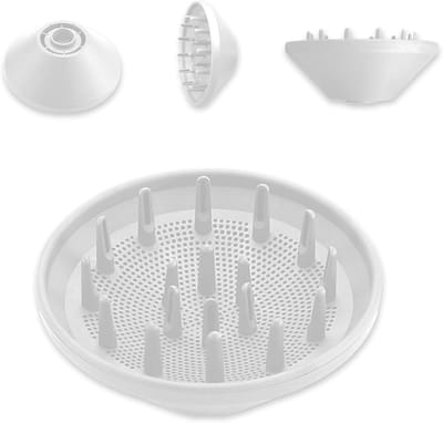 Diffuser Opzetstuk - Haaraccessoire - Krullend Haar Stylen - 360° Roterend - 13 x 13 cm - Wit