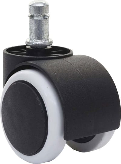 Set van 5 harde vloeren wielen MCW-H86, bureaustoel wielen, 150kg draagvermogen Ø 11mm ~ wit