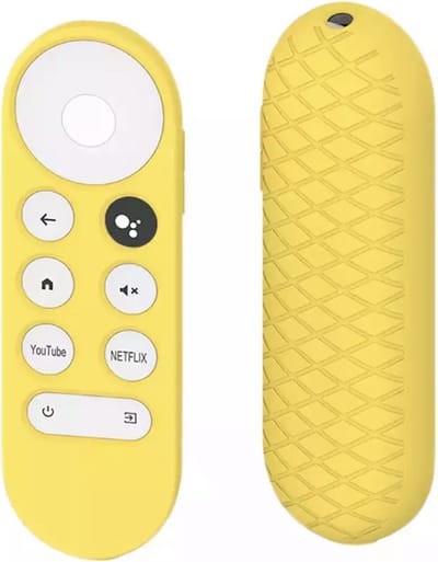 Luxe Siliconen Soft Case Cover Hoesje Geschikt Voor Afstandsbediening Google Chromecast (2020) - Bescherming tegen krassen & stoten - Geel