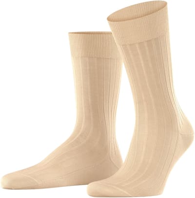 FALKE Milano met klimaatactieve zool katoen sokken heren beige - maat 43-44