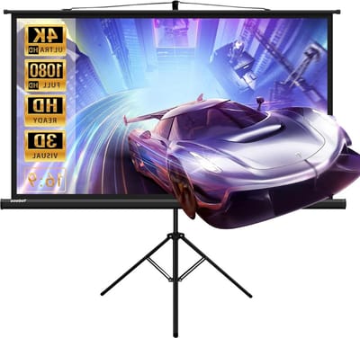 Projectiescherm met Statief - Mobiel Projectiescherm 72’’ Inch - 4K HD 16:9 – Draagbaar Beamerscherm Lichtgewicht - Projectiedoek Thuisbioscoop - Projectieschermen - Projectiescherm Beamer – 160 x 90 cm