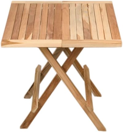 Teak bijzettafel - Houten tafel - Tuinmeubel - Inklapbaar ontwerp - 50x50x50 cm - Natuurlijk hout