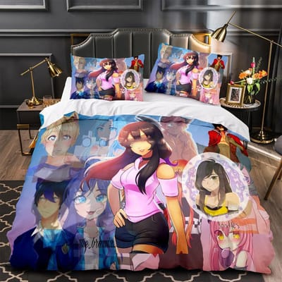Aphmau Beddengoed Set Twin Full Queen King Size Spel Aphmau Beddengoed Kinderkamer Dekbedovertrek Sets 2/3 Delig Beddengoed EU single(135x200cm)
