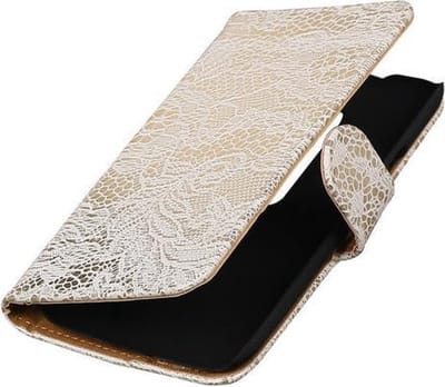 Motorola Moto G (3rd gen) - Lace/Kant Wit Bookstyle Hoesje