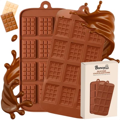 Boncy® Chocolade Mal - Geschikt voor Maken van Gevulde Dubai Reep Chocoladereep Koek of Bonbon - Siliconen Chocoladevorm Mold - Mallen Bonbonvorm Vorm - Chocolademal Callets Vormen - Kleine Reepjes