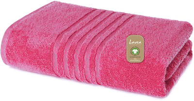 Lavea® 1 Saunahanddoek 80x200 cm van 100% biologisch katoenen badstof, zacht en absorberend, voor thuis, hotel en spa – ook ideaal als douchehanddoek – Roodpaars