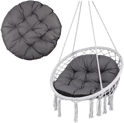 GreenBlue GB243 GR - Tuinkussen voor een schommel in de vorm van een ooievaarsnest - hangstoel ooievaarsnest 110 cm - Grijs