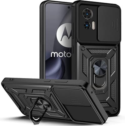 Hoesje geschikt voor Motorola Edge 30 Neo - Techsuit Camshield Back Cover - Zwart