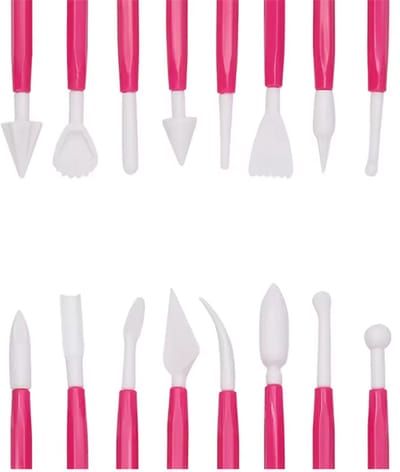 Scoby - Taart Modelleerset - Taartdecoratie Gereedschap - Bakken - Cake Molding- 8-delig - 2-zijdig - Rood/Wit