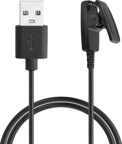 kwmobile USB-oplaadkabel geschikt voor Garmin Forerunner 645 / 645 Music / 230 / 235 / 30 / 35 kabel - Laadkabel voor smartwatch - in zwart