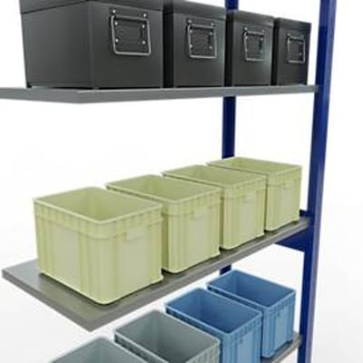 SCHULTE Lagertechnik - Insteeksysteem aanbouwrekken - 2500x1000x400 mm, type 150 kg