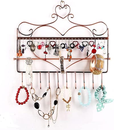 Sieraden Houder - Opberger Display - Sieraden Organiseren - Wandmontage Ontwerp - 35 x 315 cm - Bruin