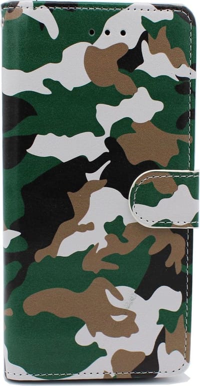 HB Hoesje Geschikt voor Samsung Galaxy A10 - Portemonnee Book Case met Print - Hoes met Pasjeshouder, Magneetlipje en Standaardfunctie - Camouflage