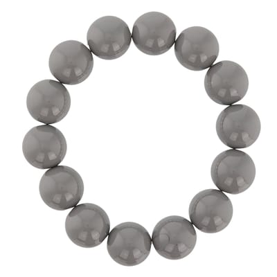 Behave Grijze rekarmband 14mm bollen, 14-15cm polsomtrek
