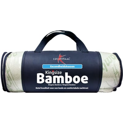 Lucovitaal Kingsize Bamboe Kussen - ademend  - antibacterieel - hypoallergeen - 66cm x 50cm x 18cm