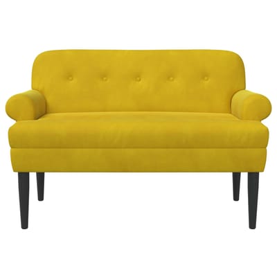 vidaXL - Lovingseat - met - knoopge - tuft - Geel - 120 - x - 66 - x - 78 - cm - fluweel