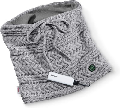 Beurer HK 37 ToGo Elektrisch warmtekussen/ Nekwarmer/ Buff – Draadloze elektrische Sjaal met Powerbank – 3 Warmtestanden – Ca. 2 Uur Draadloze Warmte – Zachte Binnenvoering – Machinewasbaar – 3 Jaar Garantie
