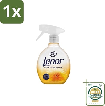 1 x Lenor – Crease Releaser Spray – Summer Breeze – Kreukverwijderaar & Textielverfrisser – 500 ml- Kreukverwijderaar - Textielverfrisser - Kleding Creëren - Katoen - Linnen