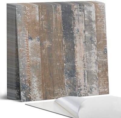 Coloray Plaktegels - Planken in natuurlijke stijl Portugese Tegels - 30 cm x 30 cm - Bruin Plaktegels - 9 stuks - Vierkant PVC Tegels - Plaktegels Keuken - Zelfklevende Vloertegels - Vinyltegels Vloer Zelfklevend - Zelfklevende Tegels