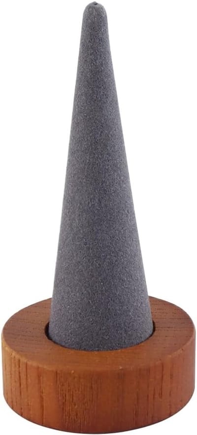 Houten ringhouder met zachte fluwelen voering voor het organiseren van sieraden, 4 x 4 x 7 cm, perfect voor ringen, oorbellen en kettingen