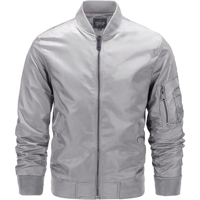 Baseballjack Heren Lente en Herfst Dunne Jas Opstaande Kraag Top Opstaande Kraag Grote Maat Vliegjack L white