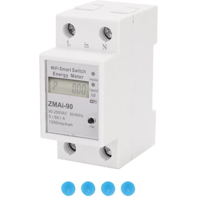 Eenfasige Din Rail Wifi Intelligente energiemeter Stroomverbruik Kwh-meter Wattmeter Ondersteuning veelkleurig