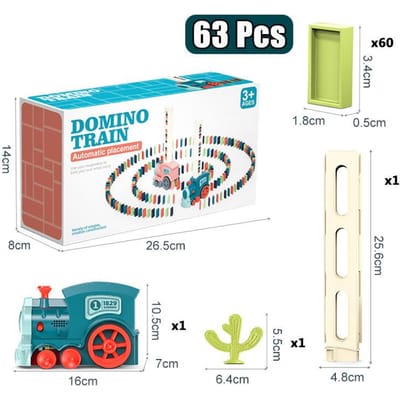 Kinderen Automatische Leggende Dominotrein Elektrische Auto Dominostenen Clips en Dominotoebehoren Baksteenblokken Kits Spellen Educatief Speelgoed C blue
