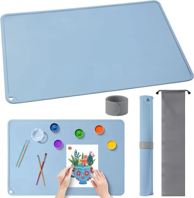 Grote Siliconen Tekenmat 60 x 40 cm met Magnetische Klem en Opbergtas voor Creatief Schilderen, Handgemaakte Sieraden en Kunstprojecten