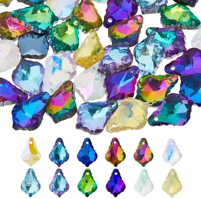 Facet Crystal Teardrop Glas Kralen, 12 Kleuren AB Gegalvaniseerde Drop Spacer Losse Kralen voor Sieraden Maken