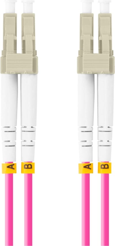 Lanberg - Lanberg glasvezelkabel FO-LULU-MD41-0010-VT 1 m met LC/UPC en OM4 connectoren