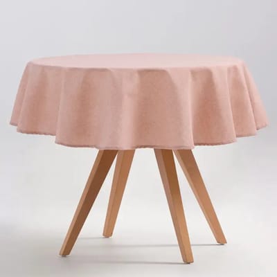GAMUSI Rond vlekbestendig effen katoenen tafelkleed INDIRA - OEKO-TEX 0- 135 x 135 cm - Zalm