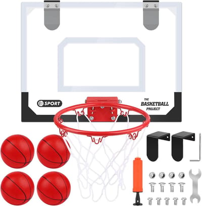 Dailygoods- Basketbalring Mini - Basketbalbord - Basketbalring voor Kinderen - Wandmontage - Indoor Sportset - Inclusief Accessoires - Basketbalspel