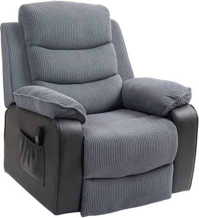 Sta op stoel elektrisch - Relaxfauteuil - Zetel - Stof - 1 persoons - Met armleuning - Zeer comfortabel - Elektrisch - Donkergrijs