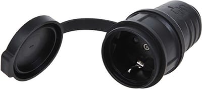 ProPlus Schuko contrastekker - kunststof - 230V - zwart - IP44