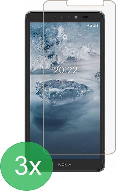 Screenprotector 3x Geschikt voor Nokia C2 2nd Edition - screen protector - glas - bescherm - beschermglas - ZT Accessoires