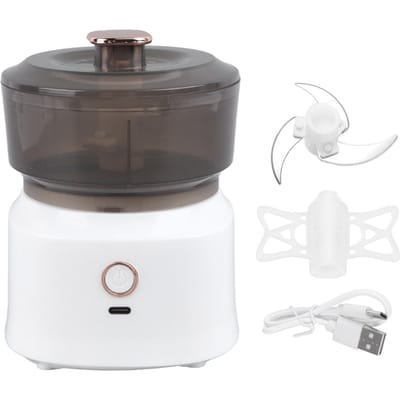Elektrische Vleesmolen Elektrisch Pellen Knoflookstamper Keuken Voedselhakker USB Opladen Vleesmolen L(for 6.5-9kg) wit