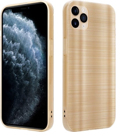 Cadorabo Hoesje geschikt voor Apple iPhone 11 PRO MAX in Brushed Goud - Beschermhoes Case Cover van flexibel TPU silicone in Brushed design
